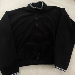 (Rue21) Black Fleece with Checkered Collar